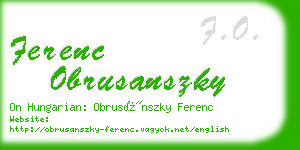 ferenc obrusanszky business card